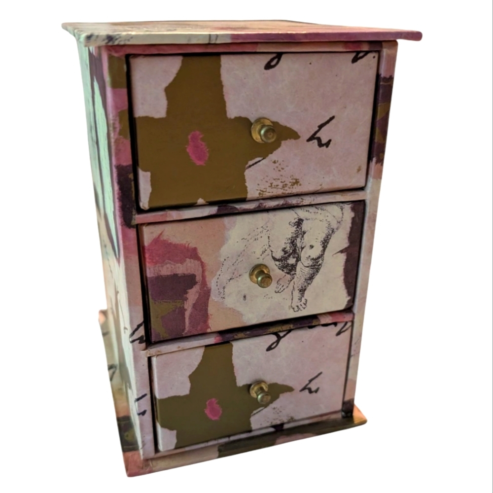 Vintage‎ Celestial Angel Whimsical Cardboard Storage Box Jewelry Organizer